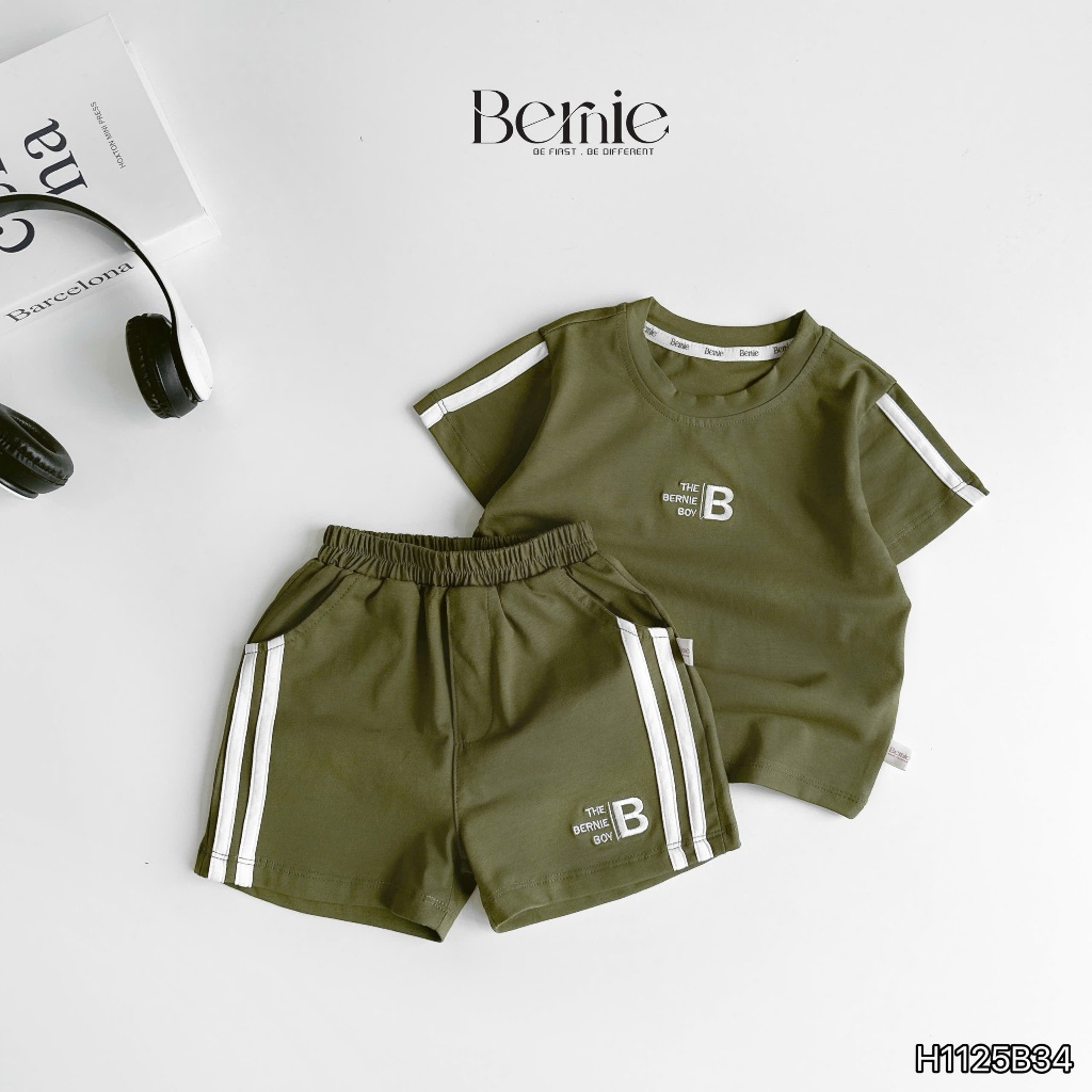 Bộ cotton bé trai phong cách thể thao, bộ thun thể thao khoẻ khoắn dễ mặc bé trai