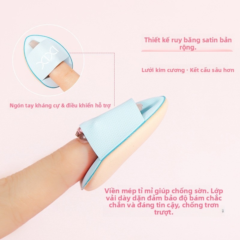 Xixi Bông Mút Ngón Tay Cái Nhỏ Mềm Mịn Đàn Hồi Dùng Ướt Khô Không Ăn Phấn Tán Nền Tự Nhiên GJ87
