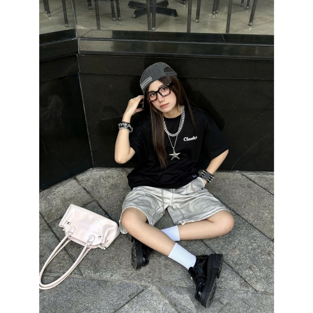 [Peinn] Áo thun boxy CLOUDZY phong cách streetwear  in chữ ký 100% cotton 250GSM dày dặn áo phông boxy nam nữ BOX CORE