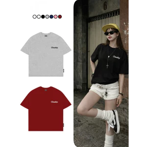 Áo thun boxy CLOUDZY phong cách streetwear in chữ ký 100% cotton 250GSM dày dặn áo phông boxy nam nữ BOX CORE