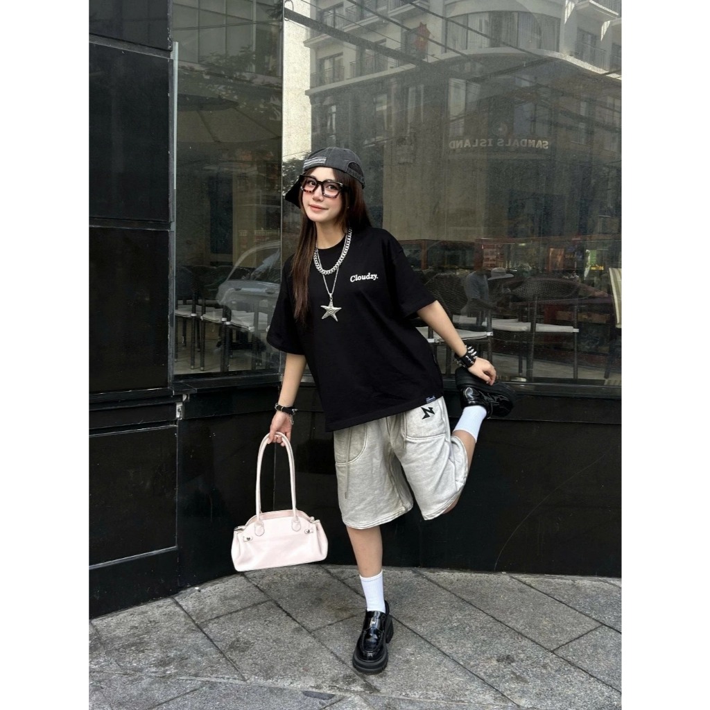 [Peinn] Áo thun boxy CLOUDZY phong cách streetwear  in chữ ký 100% cotton 250GSM dày dặn áo phông boxy nam nữ BOX CORE