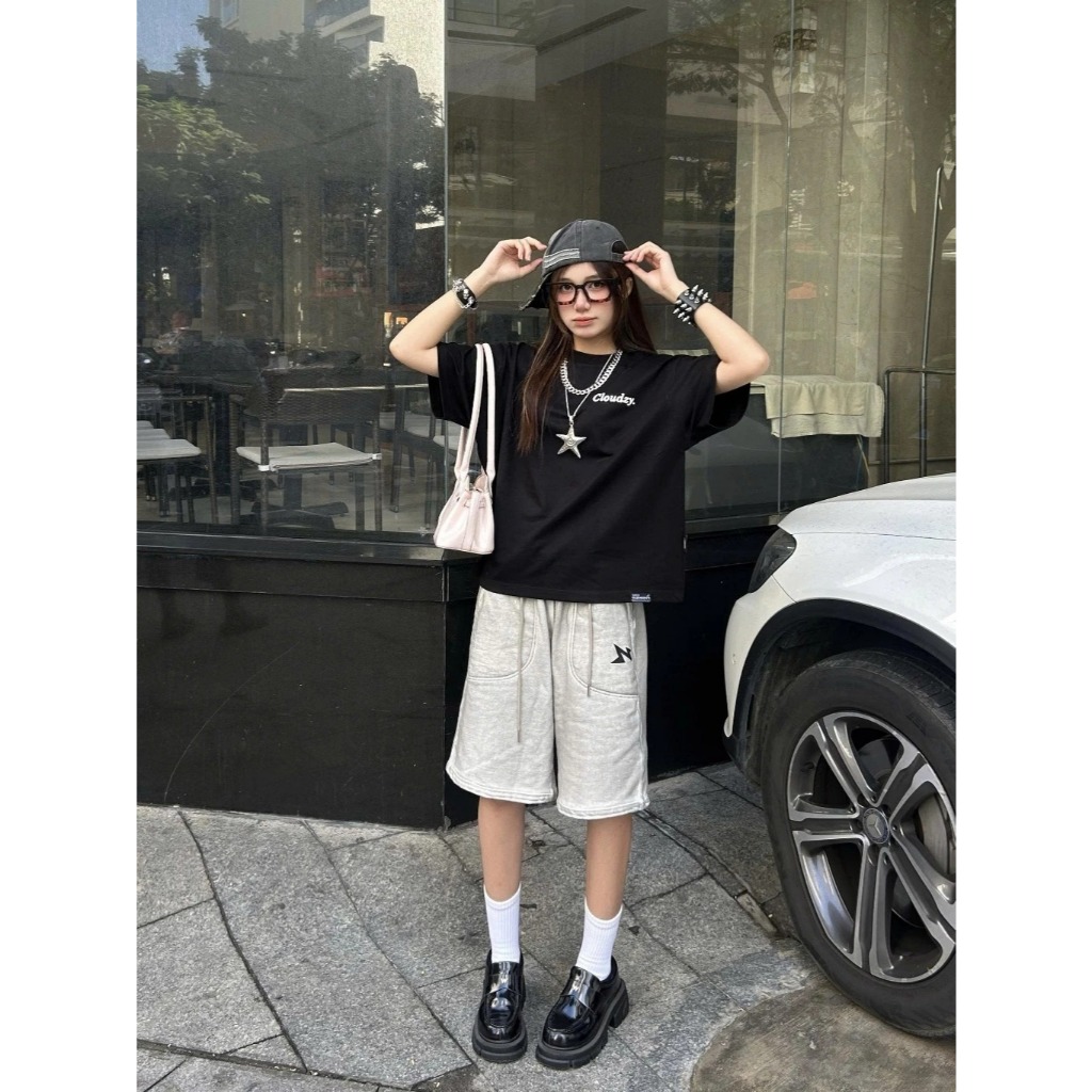 [Peinn] Áo thun boxy CLOUDZY phong cách streetwear  in chữ ký 100% cotton 250GSM dày dặn áo phông boxy nam nữ BOX CORE