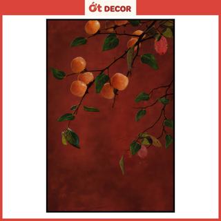 Tranh Dán Tường Quả Hồng Tài Lộc - Decal Trang Trí  Phòng Khách Sang Trọng, May Mắn - Ớt Decor