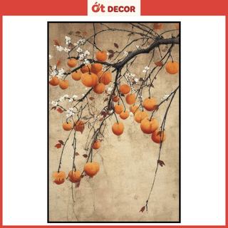 Tranh Dán Tường Quả Hồng Tài Lộc - Decal Trang Trí  Phòng Khách Sang Trọng, May Mắn - Ớt Decor