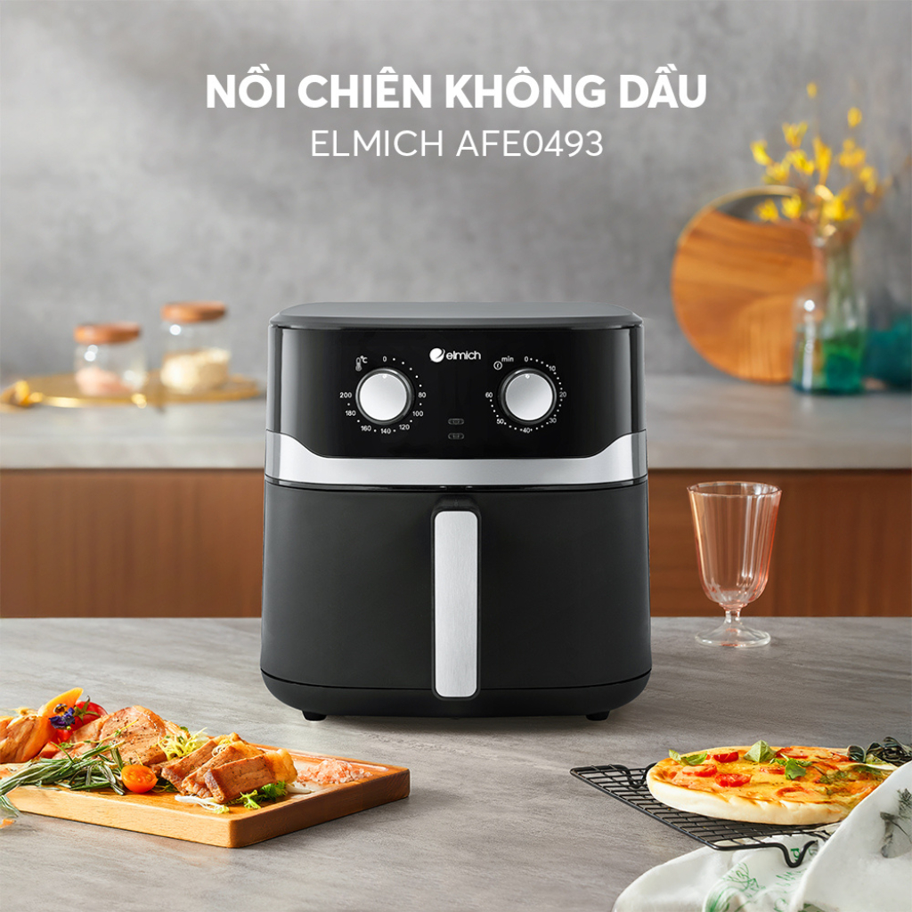 Nồi Chiên Không Dầu Elmich AFE0493 10L 2300W – Dung Tích Lớn, Chiên Nướng Ít Dầu, Tiết Kiệm Điện