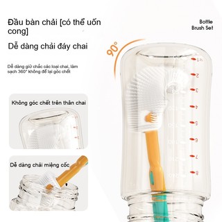 Youkebei Bộ Cọ Rửa Bình Sữa 6-trong-1 – PP & Silicone, Tiện Mang Theo, Đa Chức Năng, Dễ Vệ Sinh