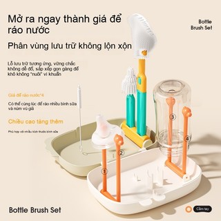 Youkebei Bộ Cọ Rửa Bình Sữa 6-trong-1 – PP & Silicone, Tiện Mang Theo, Đa Chức Năng, Dễ Vệ Sinh