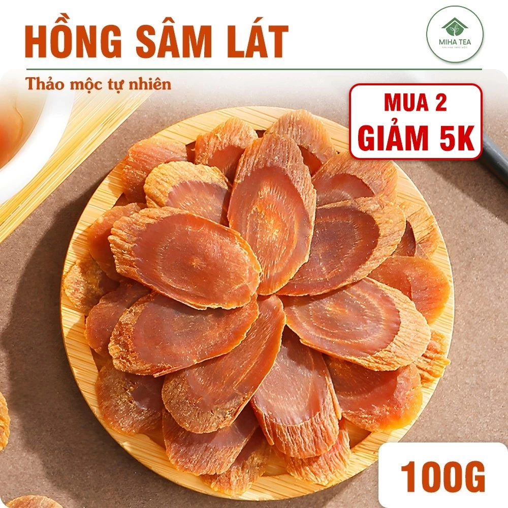 Hồng sâm 100g, nhân sâm thái lát