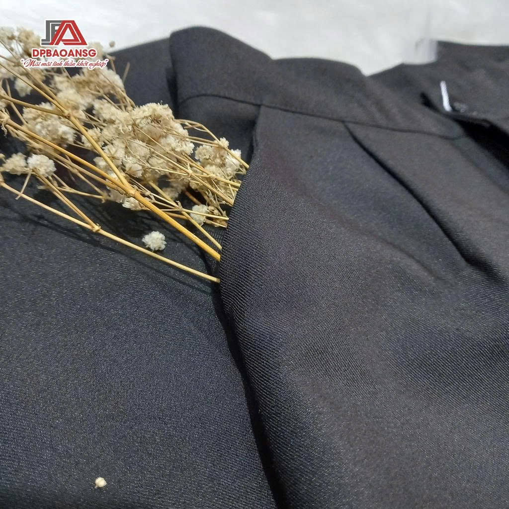 Quần Ống Rộng Nữ Cạp Cao Màu Đen Vải Kaki Cotton Dày, Giữ Form Tốt - Mặc Đi Học, Đi Làm, Dạo Phố