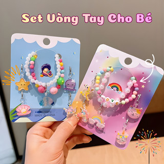Set Vòng Tay Hạt Charm Hoạt Hình Dễ Thương Cho Bé, Nhiều Màu Sắc Cho Bé Lựa Chọn, Quà Tặng Đáng Yêu Cho Bé