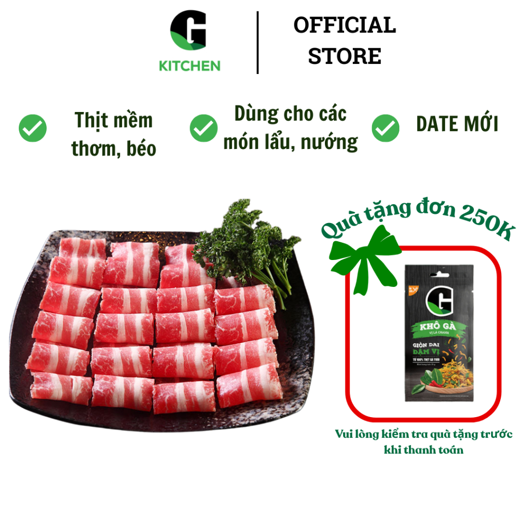 Ba chỉ cuộn bò Úc Hotfood ĐL G Kitchen khay 300g [Giao HCM]