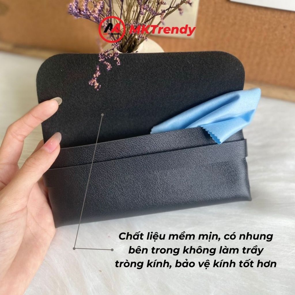[QUÀ TẶNG MKTRENDY] Phụ kiện thời trang ví da đa công dụng túi đựng kính khăn lau kính đa năng