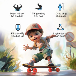 Ván trượt trẻ em YOWXII thích hợp cho thanh thiếu niên và người mới bắt đầu, Chiều dài 60 cm