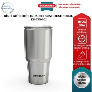 (TẶNG KÈM TÚI+ỐNG HÚT) LY GIỮ NHIỆT SUNHOUSE 900ML