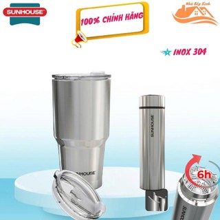 (TẶNG KÈM TÚI+ỐNG HÚT) LY GIỮ NHIỆT SUNHOUSE 900ML