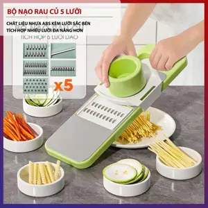 Bộ Nạo Rau Củ Đa Năng 5 Lưỡi Dao, Đồ Bào Rau Củ Đa Năng Tiện Lợi