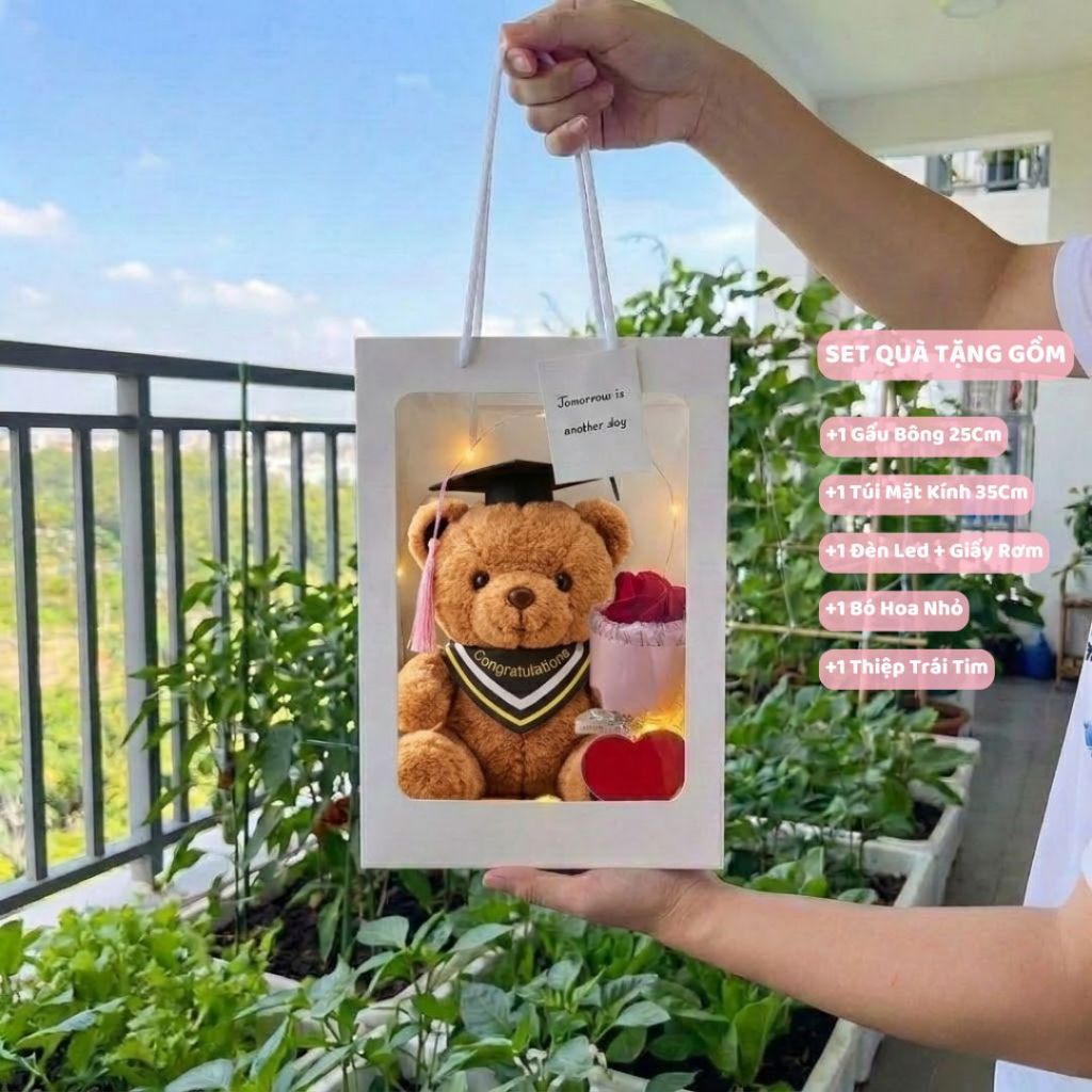 Gấu Bông Tốt Nghiệp, Gấu Cử Nhân Xinh Xắn Quà Tặng Kỷ Yếu Ý Nghĩa Cho Bạn Bè, Người Thân