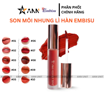 Son Môi Kem Nhung Lì Hàn Quốc Embisu Pro Vel Tint 10 Màu Xinh - Son Embisu Chính Hãng - Ann Unit