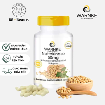 [HÀNG CTY] Viên Uống Chống Đông Máu, Đột Quỵ Warnke Nattokinase – Nattokinase 50mg Fermentiert 2000 FU (Hộp 60 viên)