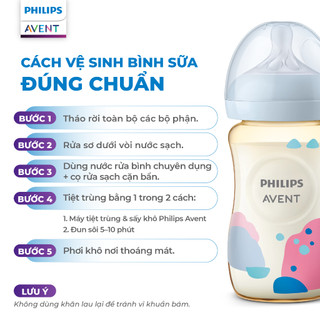 Combo chuẩn bị sinh PPSU - 4 Bình sữa mô phỏng tự nhiên PPSU Philips Avent, chống sặc, chống đầy hơi, 125ml