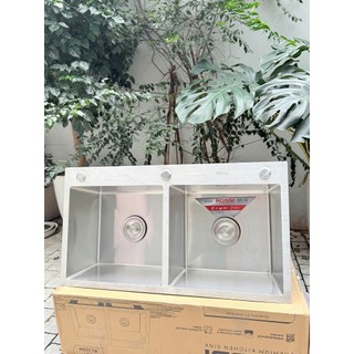 Chậu rửa cao cấp Rossi RL320H 2 hố inox 304, bảo hành 5 năm