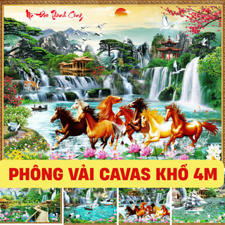Tranh Phong Thủy Mã Đáo Thành Công Trang Trí Phòng Khách Chất Vải Cavas, Tranh Vải Treo Tường PC01 - BEEKIDS