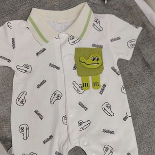 Bodysuit cá sấu đùi cototn cho bé trai 4-11kg. Body liền thân mùa hè cho bé. Dino Kids