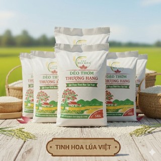 Combo 5 Túi Gạo Mộc Miên 5Kg Dẻo Thơm Thượng Hạng - Cơm Dẻo Ngọt Thơm Ngon (Tổng 25Kg)