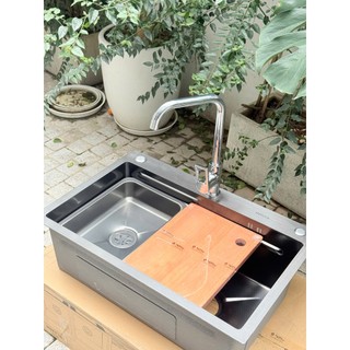 Combo Bếp Thảnh Thơi Gồm Chậu Rửa Rossi RL210H Inox 201 Và Vòi Chậu Rossi R803C1