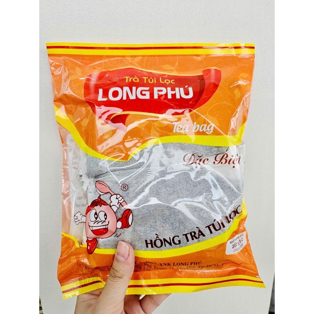 Hồng trà đặt biệt (Pha trà Cam) LONG PHÚ túi 200gr - Nguyên liệu topping trà sữa, trà trái cây, trà túi lọc, nước trà.
