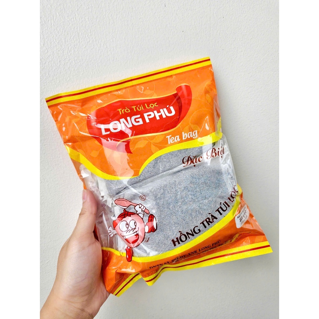 Hồng trà đặt biệt (Pha trà Cam) LONG PHÚ túi 200gr - Nguyên liệu topping trà sữa, trà trái cây, trà túi lọc, nước trà.