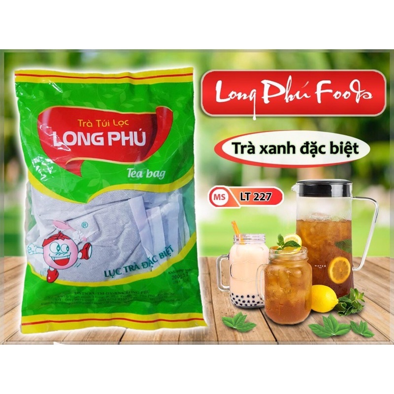Lục Trà Túi Lọc LONG PHÚ gói 200gr Hương Trà Thơm - Nguyên Liệu Trà Sữa, Trà Trái Cây, Trà Túi Lọc, Lục Trà, Nước Trà