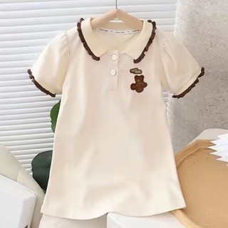 VáY Polo Bé GáI MớI Hè VảI MềM ThoáNg MáT GấU VáY Dễ ThươNg Phong VáY Cho Bé GáI Bé GáI 10