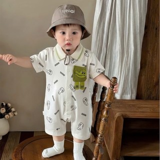 Bodysuit cá sấu đùi cototn cho bé trai 4-11kg. Body liền thân mùa hè cho bé. Dino Kids