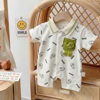 Bodysuit cá sấu đùi cototn cho bé trai 4-11kg. Body liền thân mùa hè cho bé. Dino Kids