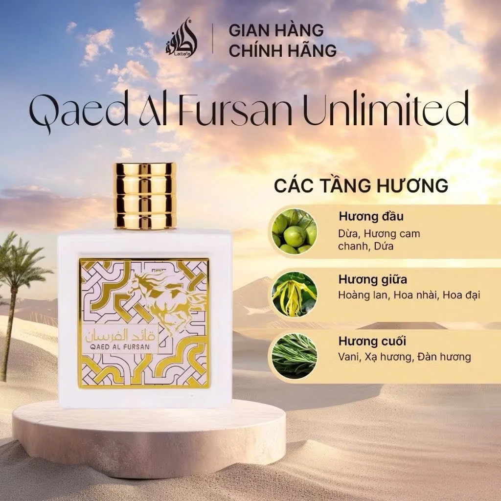 Nước hoa nam Lattafa Qaed Al Fursan EDP 90ml