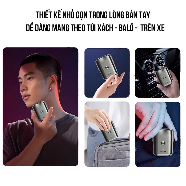 （NEW)Máy cạo râu mini Coclear CS007 chống nước toàn thân, sạc nhanh Type-C 1.5h, khóa du lịch, BH 1 năm.