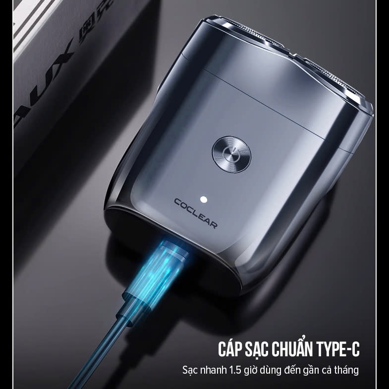 （NEW)Máy cạo râu mini Coclear CS007 chống nước toàn thân, sạc nhanh Type-C 1.5h, khóa du lịch, BH 1 năm.