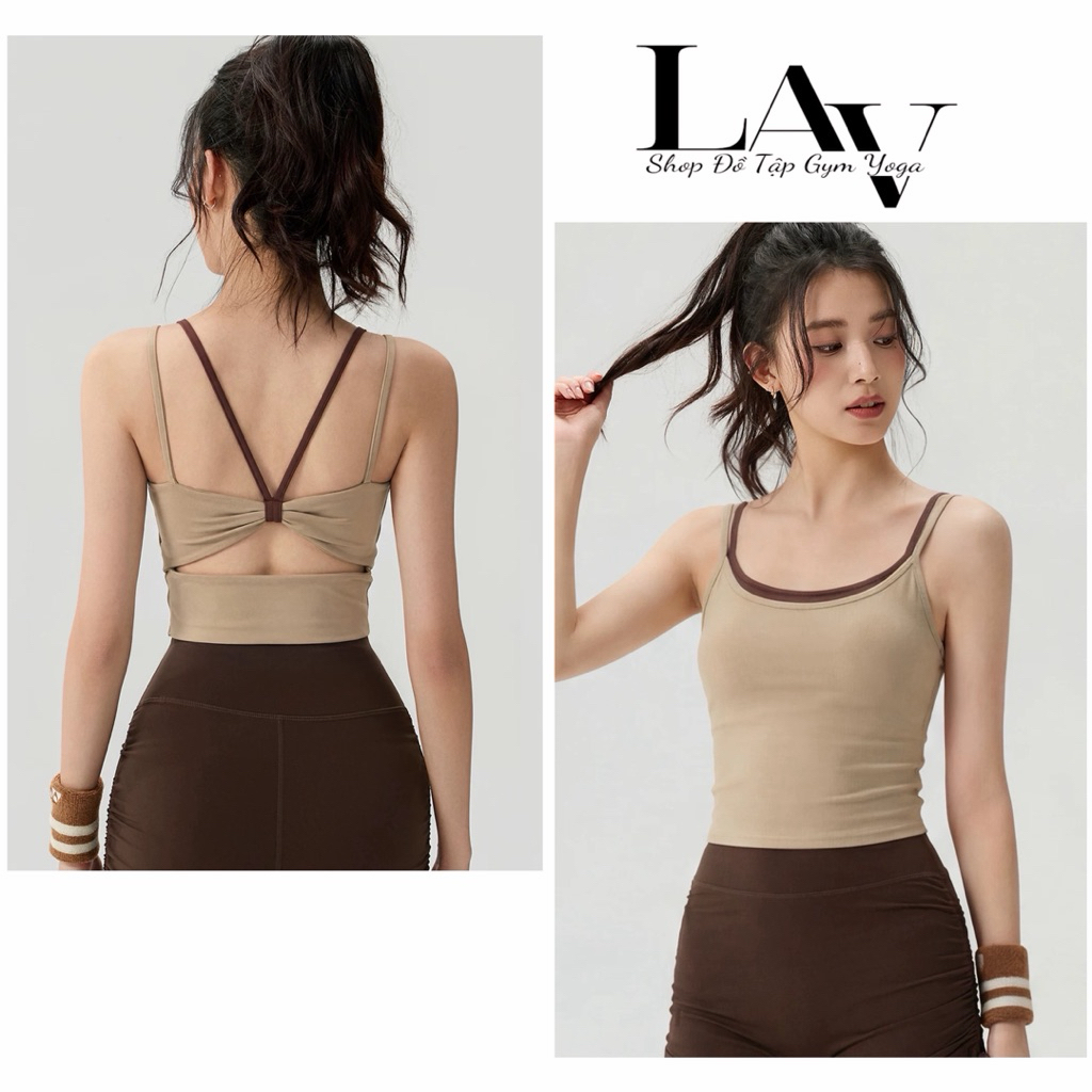 Áo bra tập yoga, pilates thiết kế lưng nơ, che khuyết điểm tôn dáng - LAV Activewear/BX604