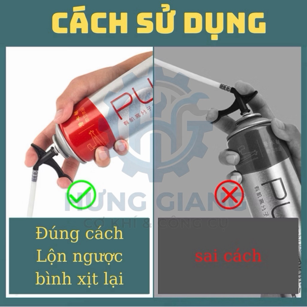 Keo Bọt Nở Apollo, keo xịt bọt 750ml dùng bịt kín cách âm cực tốt