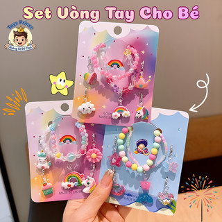 Set Vòng Tay Hạt Charm Hoạt Hình Dễ Thương Cho Bé, Nhiều Màu Sắc Cho Bé Lựa Chọn, Quà Tặng Đáng Yêu Cho Bé