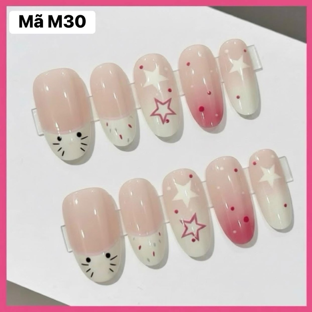 Nailbox [ Mã M30 ] Mèo Xinh Dễ Thương - Tone Hồng Nhẹ Nhàng Kẹo Ngọt