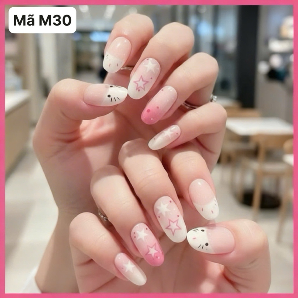 Nailbox [ Mã M30 ] Mèo Xinh Dễ Thương - Tone Hồng Nhẹ Nhàng Kẹo Ngọt