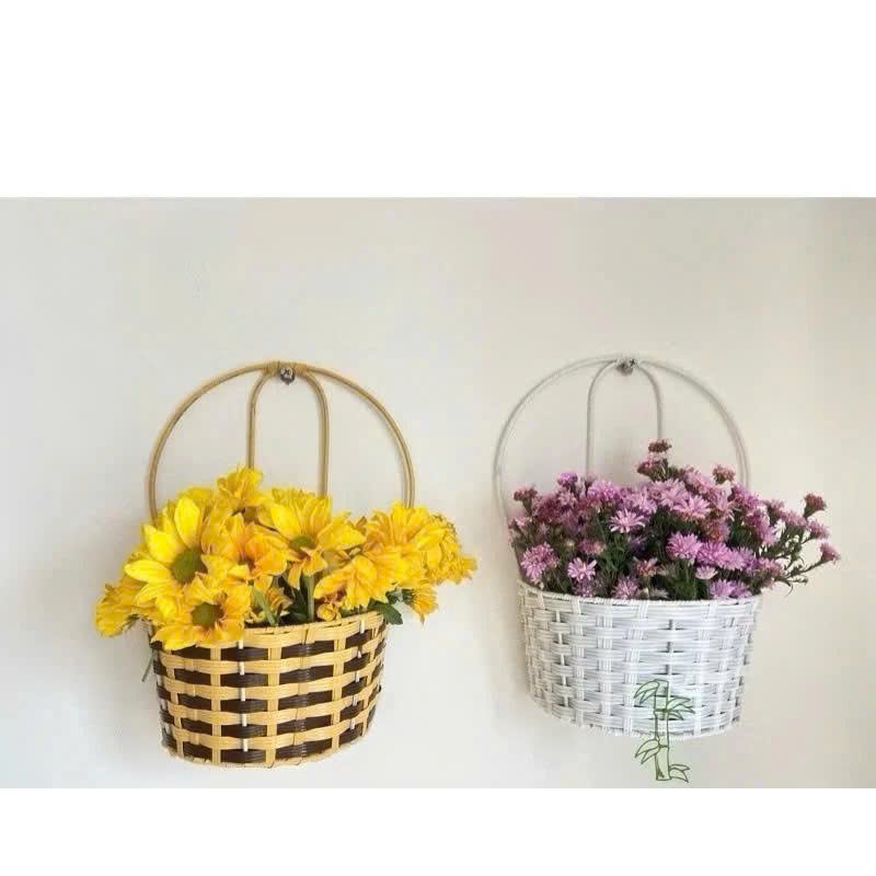Giỏ mây cắm hoa ốp tường (loại nhỏ)