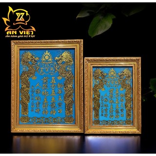 Bài vị Thần Tài Thổ Địa - Khung Gỗ Xi Vàng - BV2505