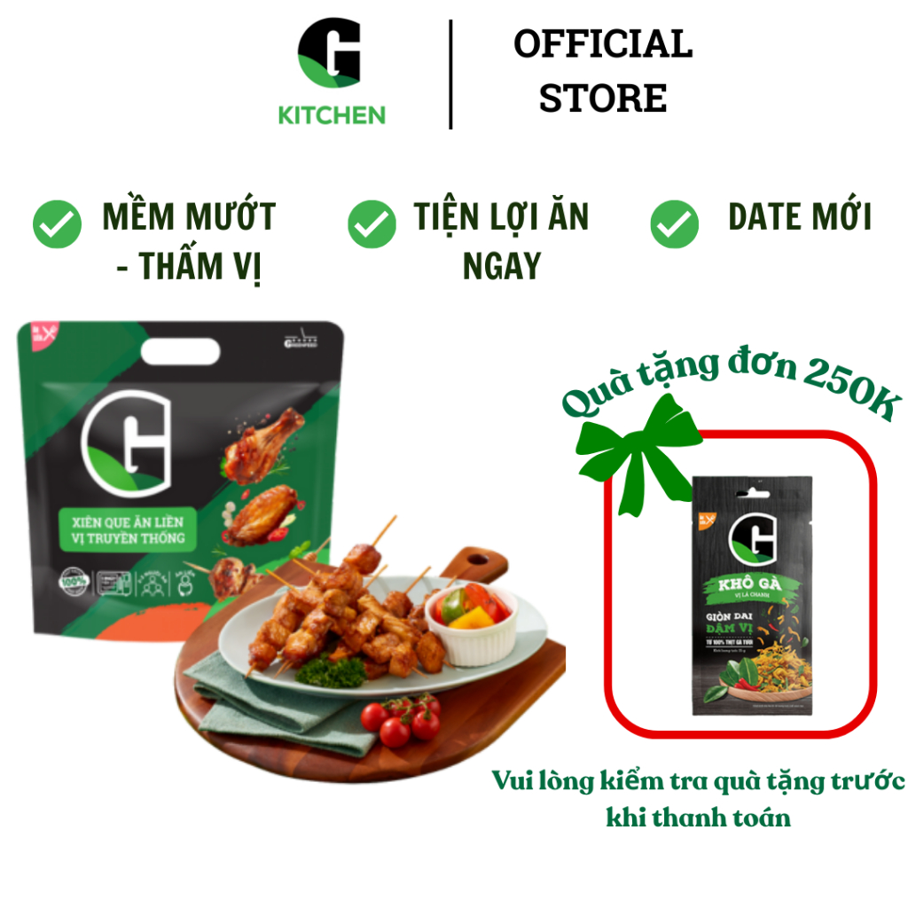 Bữa ăn tiện lợi cùng G - Cánh Gà, Xiên Que ăn liền tiện lợi 220g [Giao nội thành HCM]