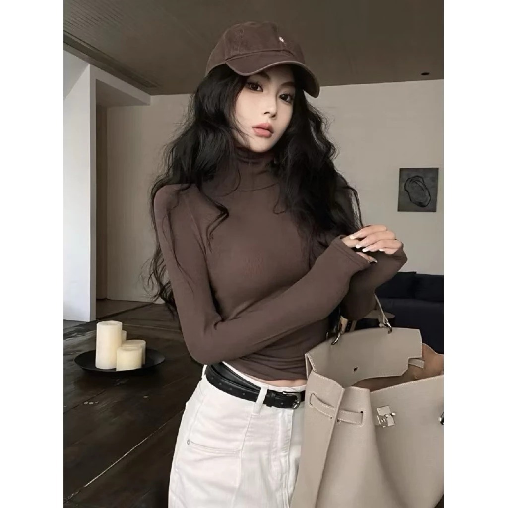 [Peinn] Áo thun cổ lọ 8p dài tay giữ nhiệt cổ lọ cao 8cm co giãn chất cotton nhuyễn mềm mỏng mịn