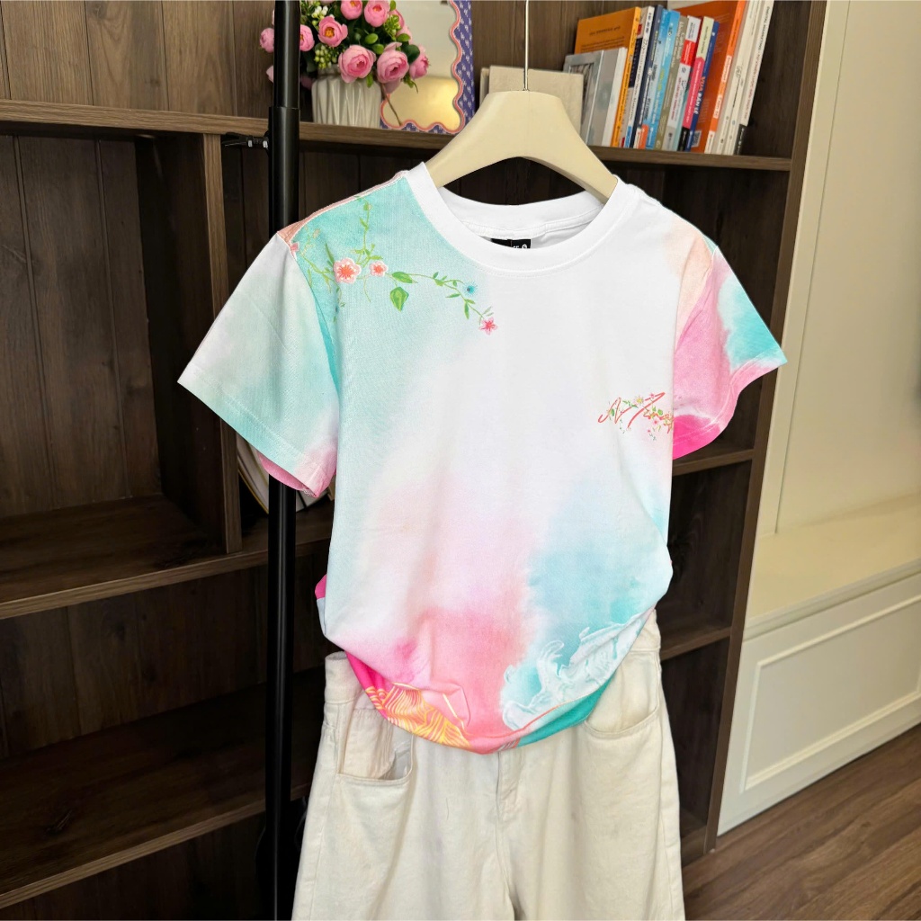 Áo Thun Loang Màu Nổi Bật, Chất Cotton Thoáng Mát, Có Kèm Hình Thật.