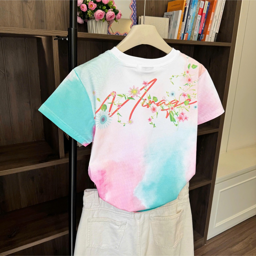 Áo Thun Loang Màu Nổi Bật, Chất Cotton Thoáng Mát, Có Kèm Hình Thật.