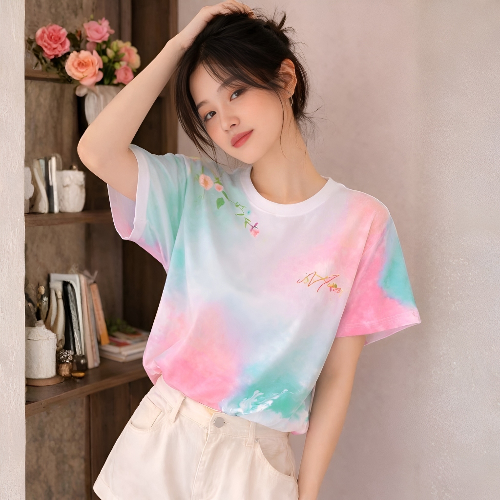 Áo Thun Loang Màu Nổi Bật, Chất Cotton Thoáng Mát, Có Kèm Hình Thật.